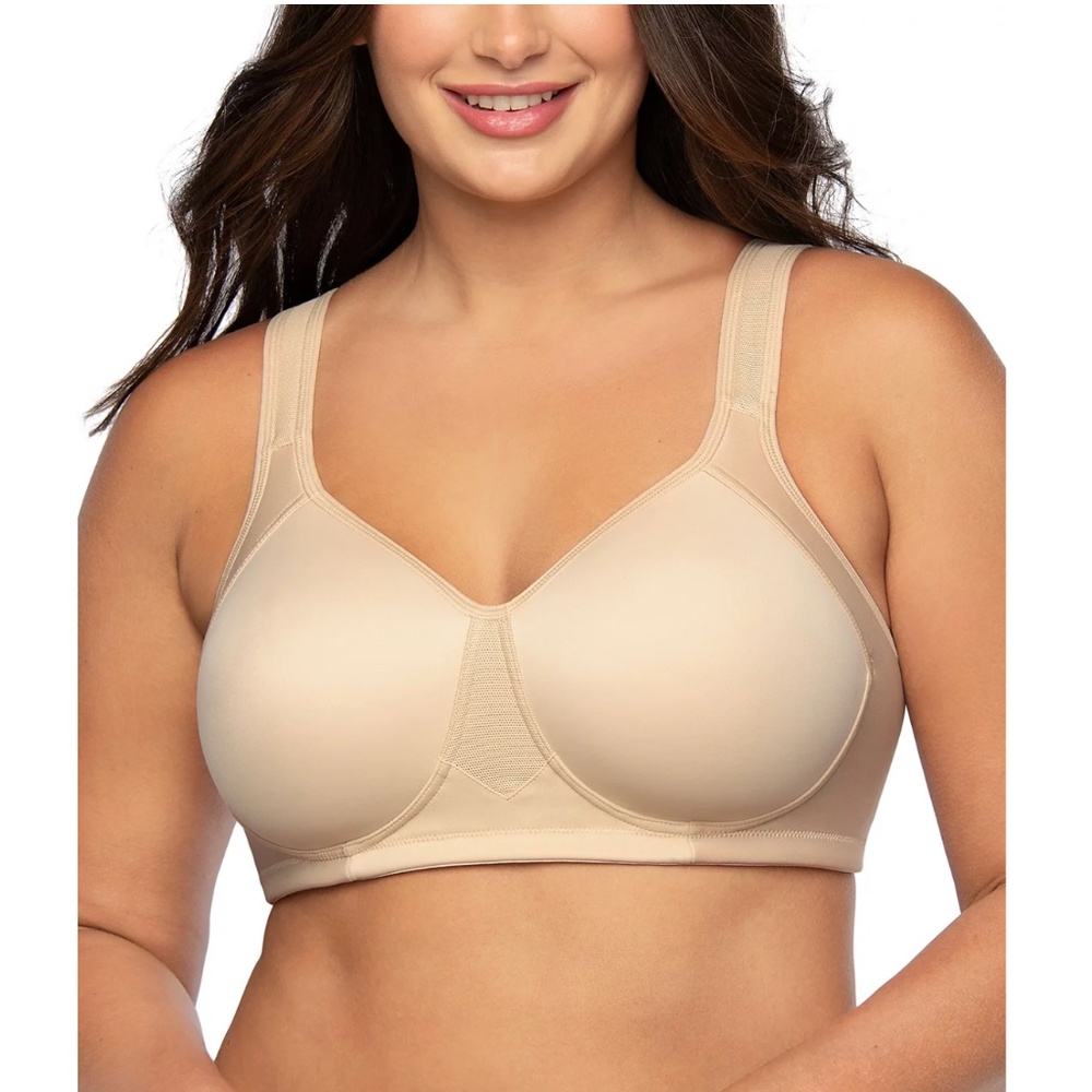NWT Vanity Fair Women's Full Figure Wirefree Sports Bra in Damask Neutral